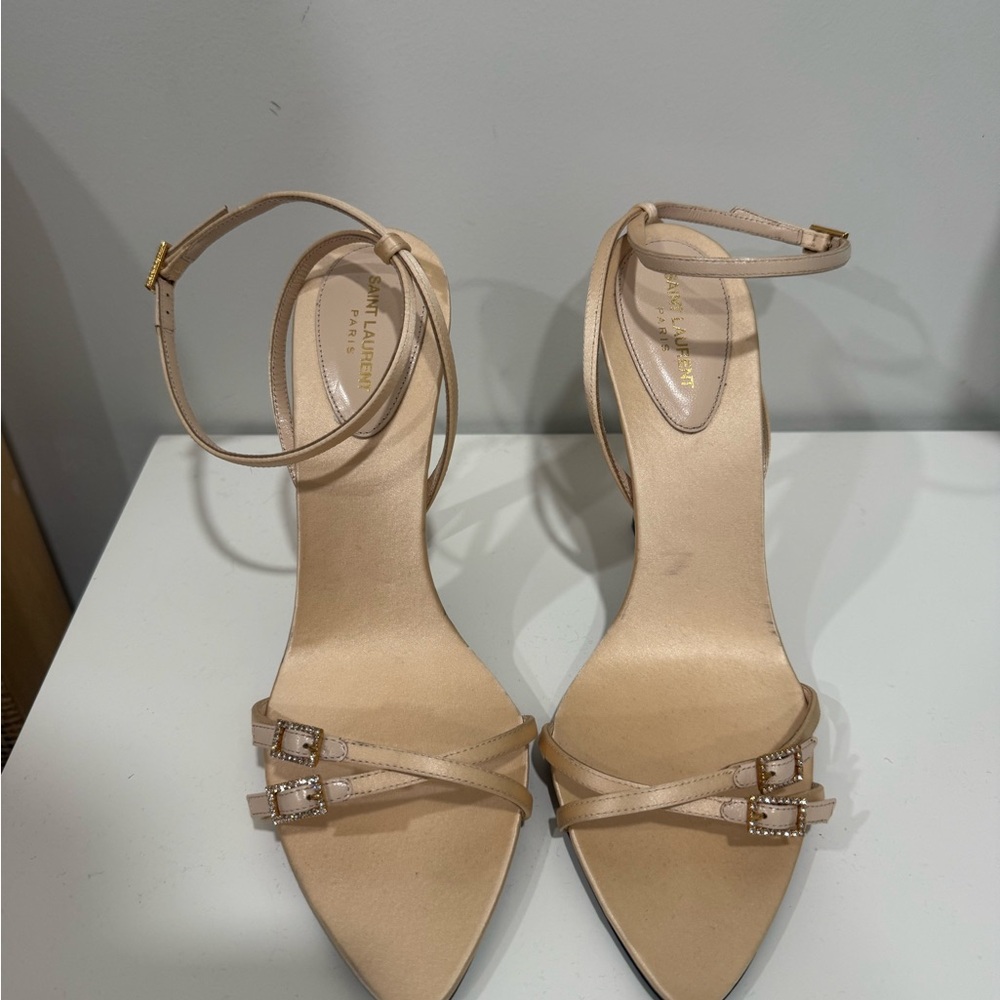 Saint Laurent Nude Strappy Heels
